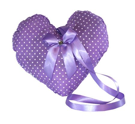 Handmade Design - Lavendelkissen - Duftkissen - Zierkissen mit echtem Lavendel (Herz - Lila - zum Hängen, 23 x 24 cm)
